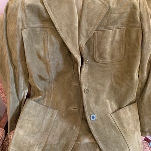 Banana Republic Olive Green Suede Blazer sz 2